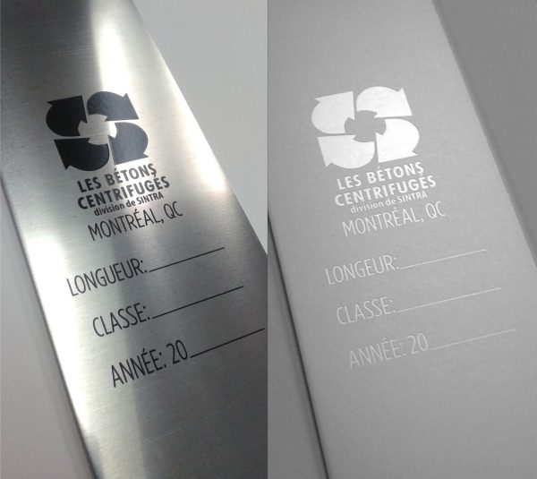 Chemically etched stainless steel plate with color fill VS Chemically etched anodized aluminum plate without color