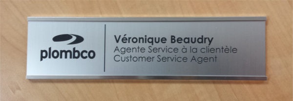 Office identification plate with slide