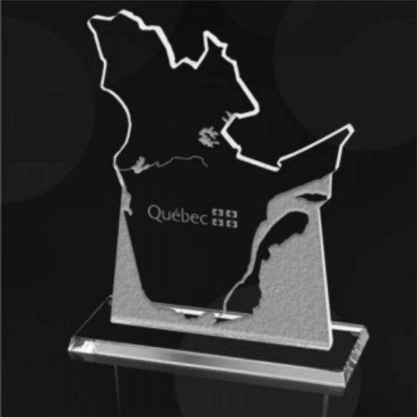 Current model for the province of Quebec in glass, crystal or other material